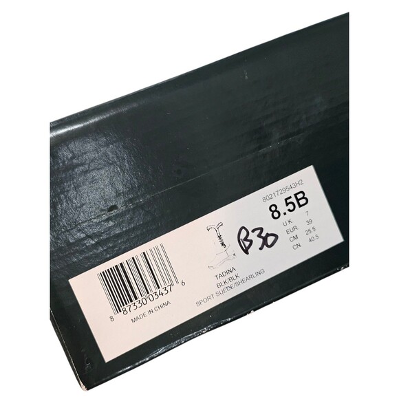 Ralph Lauren Tadina Mid-Calf Winter Boots Womens 8.5B Black Nubuck Lamb Fur Trim - Picture 3 of 16